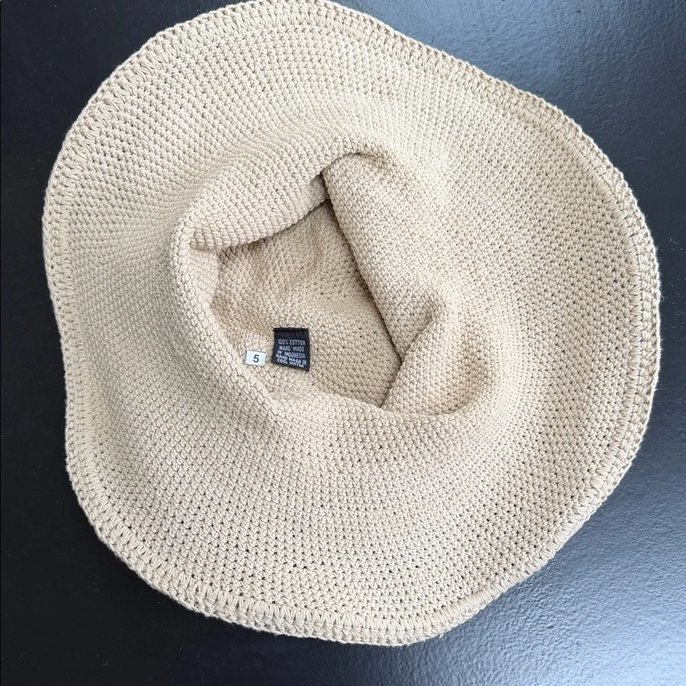 Beige Knit Sun Hat - Picture 4 of 4